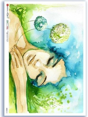 Premium Rice Paper - Watercolour Women 3 - 1 design of A4